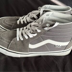 Vans Gray and White High-Top Sneakers